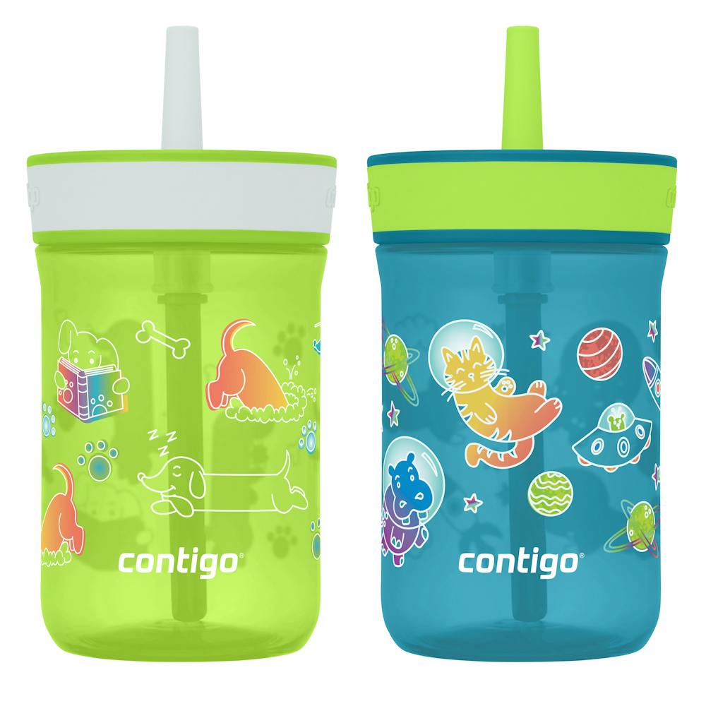 Contigo® Kids’ Leighton Straw Tumbler with Spill-Proof Leak-Proof Lid, 14oz YmXj