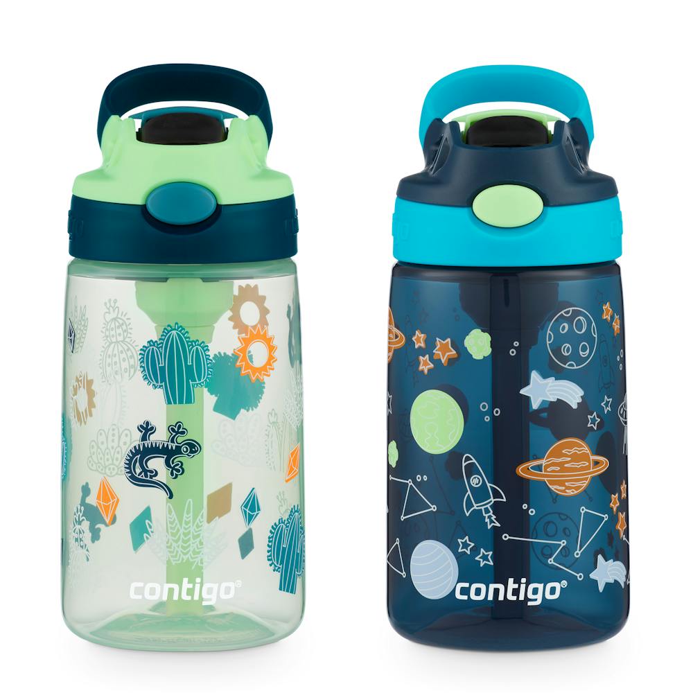 Contigo® Kids Water Bottle with Redesigned AUTOSPOUT® Straw, 14 oz, 2 pack GUPm