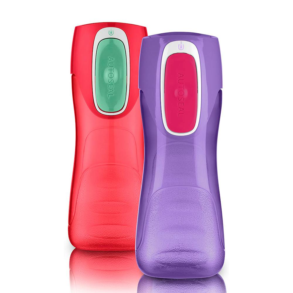 Contigo® Trekker Kids Water Bottle with AUTOSEAL® Lid, 14oz, 2-Pack f79Y