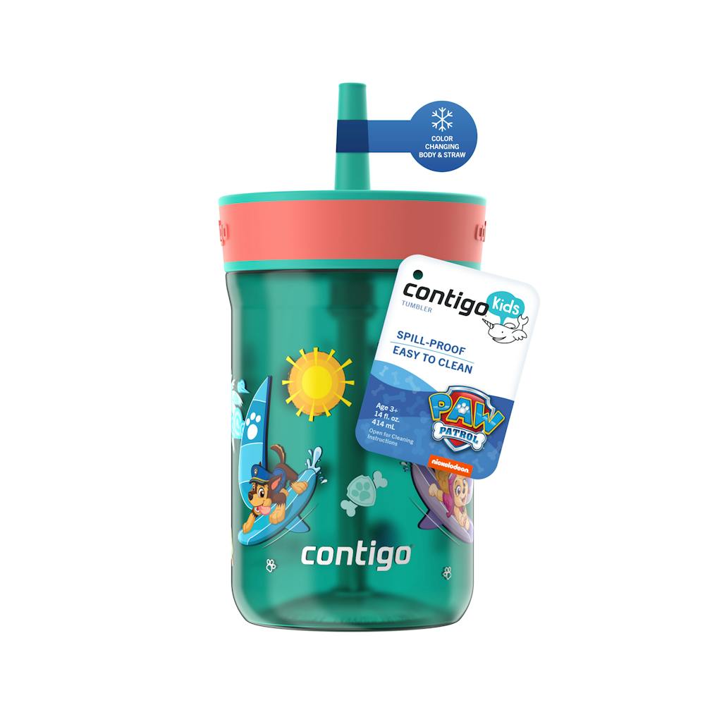 Contigo® Kids’ Leighton Straw Tumbler with Spill-Proof Leak-Proof Lid, 14oz fsMV