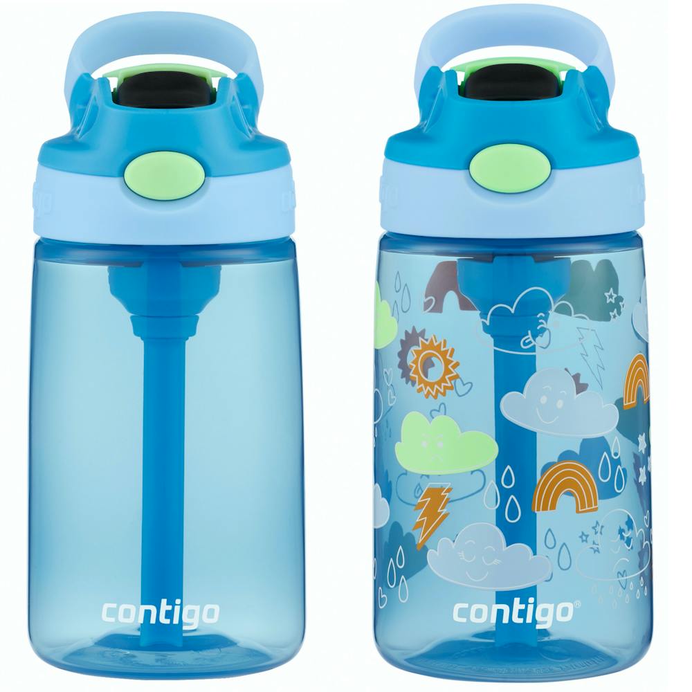 Contigo® Kids Water Bottle with Redesigned AUTOSPOUT® Straw, 14 oz, 2 pack nuJC